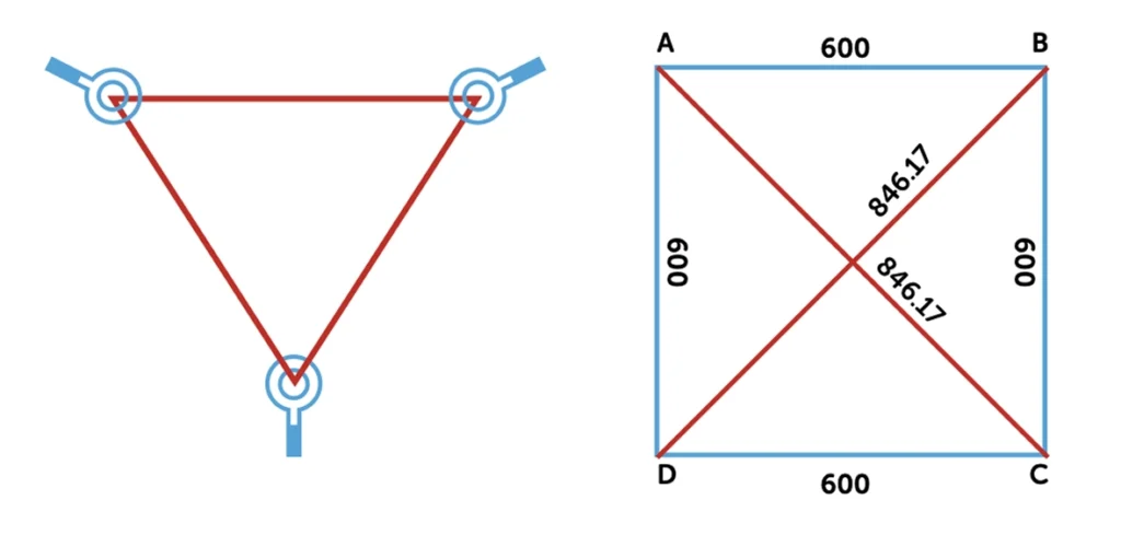 Two Identical Triangles With Equal Sides
